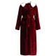 Coral Fleece Nightgown for Men and Women, Autumn/Winter Long-Sleeved Tie-Drawn Pajamas, Loungewear, Long Thickened Flannel Couple's Bathrobe