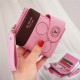 Pureti Popular Women's Wallet with Simple Wrist Strap, Folding Korean Style Cartoon Zipper Student Coin Purse