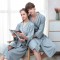 All Seasons Commuter Nightgown for Women Summer Plus Size Waffle Couple's Bathrobe Men's three-quarter sleeve absorbent quick-drying pajamas