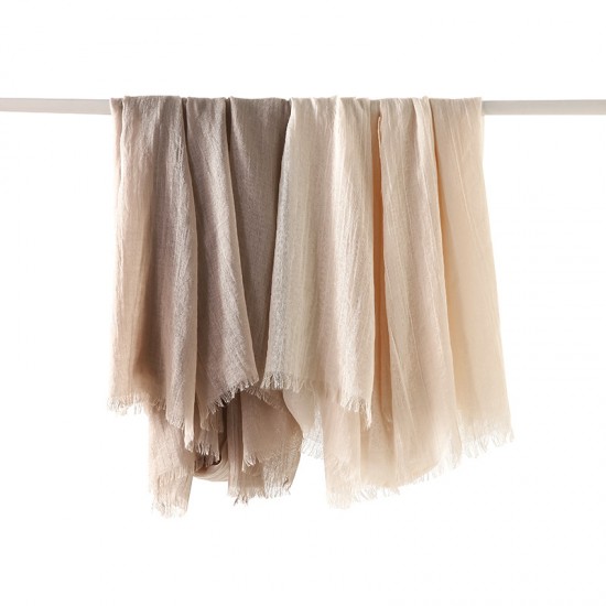 Solid cotton and linen scarf for women, artistic sunscreen silk scarf, long beach scarf, wholesale, Japanese-style gauze scarf, upscale look.