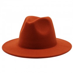 AliExpress Amazon eBay single-color plate men's and women's simple woolen hats with flat brims and wide brims.