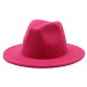 AliExpress Amazon eBay single-color plate men's and women's simple woolen hats with flat brims and wide brims.
