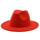 AliExpress Amazon eBay single-color plate men's and women's simple woolen hats with flat brims and wide brims.