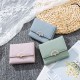 Pureti Women's Short Wallet, Korean New Fresh Print Tri-Fold Iron Clip, Multi-Function Coin Purse