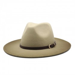 Cross-border European and American British-style woolen jazz hat for men and women, new spray-painted gradient-colored wide-brimmed hat for autumn/winter fashion