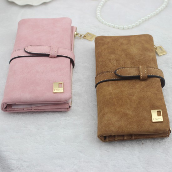 Factory Wholesale Women's Long Wallet with Japanese and Korean Style Drawstring Frosted Wallet Factory Wholesale Women's Long Wallet with Japanese and Korean Style Drawstring Frosted Wallet