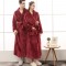 Autumn and Winter Plus Size Flannel Couple's Nightgown for Men and Women Baby Fleece Spliced ​​Thickened Long Bathrobe