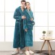 2021 Spliced Flannel Couple's Nightgown for Men and Women Extra Long Thickened Large Size Bathrobe for Autumn and Winter 2021 Spliced Flannel Couple's Nightgown for Men and Women Extra Long Thickened Large Size Bathrobe for Autumn and Winter