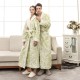 Autumn and Winter 2021 Waisted Baby Fleece Couples' Nightgowns for Men and Women, Thickened Plus-Size Bathrobes and Pajamas, Extra-Long White Robes