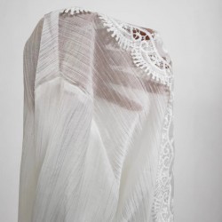 2025 new white lace hollow sunscreen shirt for women: thin, breathable summer petite shirt and jacket wholesale. 2025 new white lace hollow sunscreen shirt for women: thin, breathable summer petite shirt and jacket wholesale.
