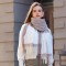 Contrast color tassel scarf, 2025 new plaid warm Korean autumn and winter elegant shawl, faux cashmere couple's scarf