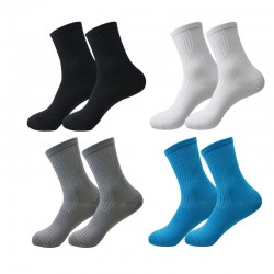 Amazon combed solid color sports socks, terry mid-calf socks, breathable and wear-resistant, thin, men's basketball socks