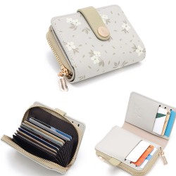 Cross-border Korean-style fashionable printed zippered accordion multi-card slot student wallet, women's wallet, ready for wholesale.