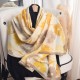 Faux cotton and linen silk scarves for women, fashionable, thin, pastoral style, floral print, high-end, elegant shawls for spring and summer Faux cotton and linen silk scarves for women, fashionable, thin, pastoral style, floral print, high-end, elegant shawls for spring and summer