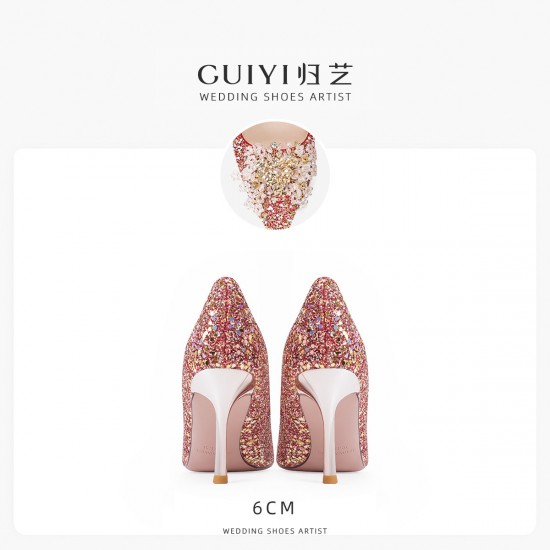 French wedding shoes for women, new summer 2023 red bridal high heels, Xiuhe toast dress, crystal slippers. French wedding shoes for women, new summer 2023 red bridal high heels, Xiuhe toast dress, crystal slippers.