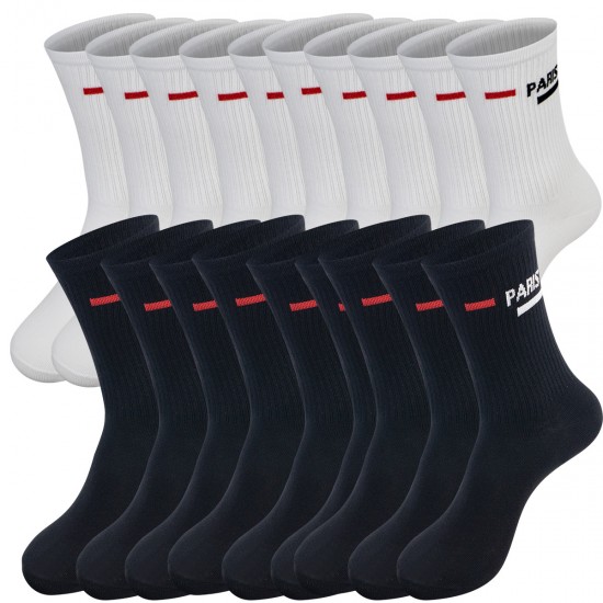 Sports socks, mid-calf, towel-soled, small hooks, fitness running socks, unisex, trendy, sweat-wicking cotton socks, breathable and deodorizing