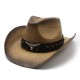 Western cowboy hat, spring and summer, horseback riding, beach, and vacation hat, hard straw hat for sun protection Western cowboy hat, spring and summer, horseback riding, beach, and vacation hat, hard straw hat for sun protection
