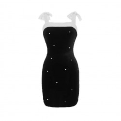French Bow Sleeveless Dress Women's Clothing 2025 Summer New Cross-Border Petite Round Neck Waist Midi Skirt