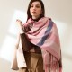 Women's wholesale winter scarves, 2025 new plaid print, tasseled faux cashmere scarves, fashionable and warm shawls.