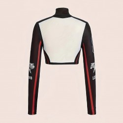 Motorcycle girl long-sleeved slimming top, racing suit, warm and comfortable motorcycle off-road riding sweatshirt jacket.