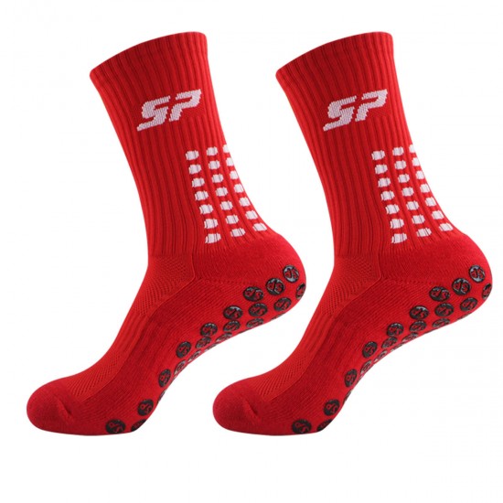 Mid-calf non-slip soccer socks with a terry sole and thickened sports socks, non-slip and deodorizing, sweat-wicking training socks