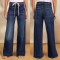 Foreign Trade Wholesale European and American Women's 2025 Spring New Lace-Up Stretch Jeans, Straight-Leg, Elegant Wide-Leg Pants