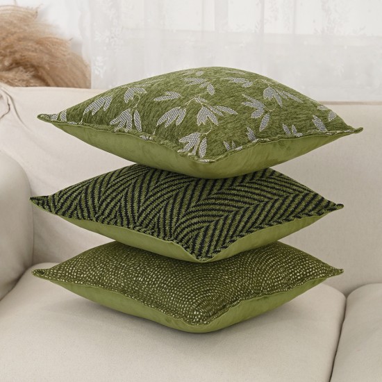 Cross-border Nordic ins green chenille jacquard pillows, retro pastoral cushions for living room sofas Cross-border Nordic ins green chenille jacquard pillows, retro pastoral cushions for living room sofas