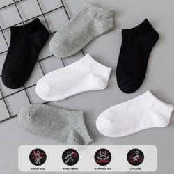 Amazon combed cotton socks for men and women, running socks, solid color, casual short-tube, four-season, breathable boat socks.