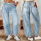 Cross-border 2025 new European and American retro banana pants, loose-fitting scimitar trousers, wide-leg pants, mid-rise straight-leg jeans for women