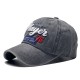 Cross-border new face-enhancing denim baseball hats for women, vintage washed and distressed sun protection embroidered baseball hats for men