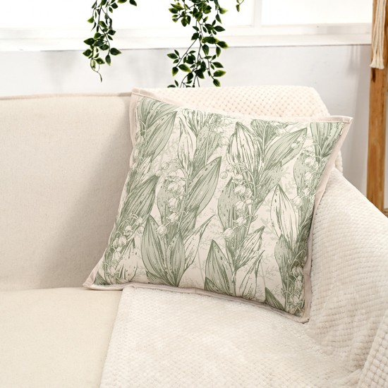 Cross-border Nordic INS Dutch velvet high-precision printed pillowcases, ruffled skirt cushion covers, home sofa decor