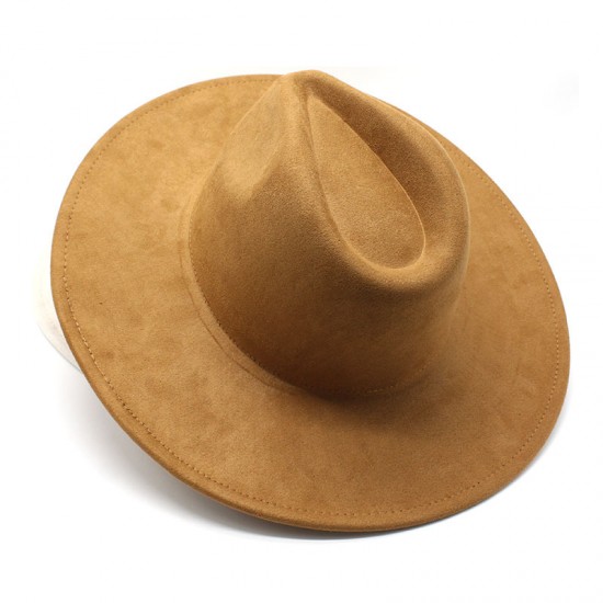 New European and American 9.5cm wide-brim suede topper, stylish and simple topper, heart-shaped wide-brim jazz hat New European and American 9.5cm wide-brim suede topper, stylish and simple topper, heart-shaped wide-brim jazz hat