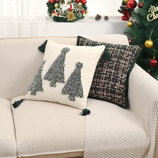 Cross-border ins, Christmas embroidered Christmas tree pillowcases, Chanel-style sequined living room sofa decorative cushions Cross-border ins, Christmas embroidered Christmas tree pillowcases, Chanel-style sequined living room sofa decorative cushions