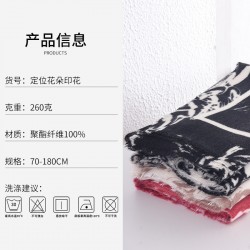 Autumn and winter new floral print imitation cashmere scarves for women, Japanese and Korean-style, artistic and fresh, thickened and warm shawls for students commuting.