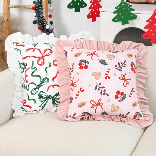 Cross-border Nordic Instagram 3D bow towel embroidered pillowcases, girly sofa, bedroom and living room decorative pillowcases