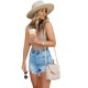 Factory Direct 2025 European New US Spring/Summer Cross-Border Ripped Casual Denim Shorts, High-Waisted, Slimming, Ready-To-Wear Wholesale Factory Direct 2025 European New US Spring/Summer Cross-Border Ripped Casual Denim Shorts, High-Waisted, Slimming, Ready-To-Wear Wholesale