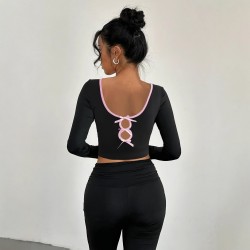 Cross-border women's summer niche design, backless bow embroidered solid color, loose and versatile camisole top.