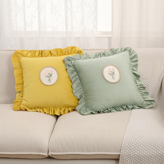 Cross-border Nordic ins retro tulip bouquet ruffled skirt pillow Home Decor: Sofa, Living Room, Bed Cross-border Nordic ins retro tulip bouquet ruffled skirt pillow Home Decor: Sofa, Living Room, Bed