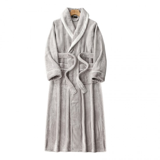 Autumn and winter double-sided velvet couple's robes, plus-size men's bathrobes, thickened and long women's bathrobes.