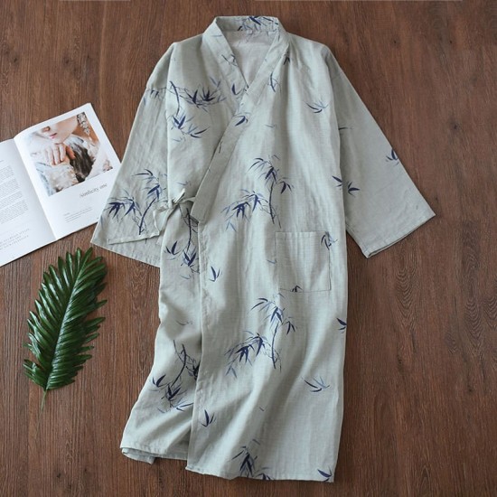 Men's and women's summer cotton gauze nightdresses, cardigans, Japanese yukata, Japanese-style bathrobes, plus-size, couples' saunas Men's and women's summer cotton gauze nightdresses, cardigans, Japanese yukata, Japanese-style bathrobes, plus-size, couples' saunas