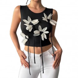 European and American cross-border printed sleeveless skirt, 2025 summer new casual, fashionable, busty, strappy dress European and American cross-border printed sleeveless skirt, 2025 summer new casual, fashionable, busty, strappy dress
