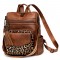 Cross-border PU women's winter new European and American retro versatile backpack, high-end two-tone tassel backpack wholesale