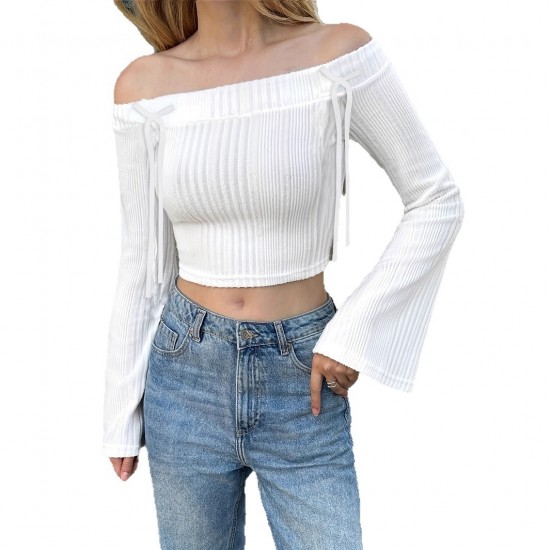 Slim-fitting, draped, long-sleeved, solid-color top and shirt Slim-fitting, draped, long-sleeved, solid-color top and shirt