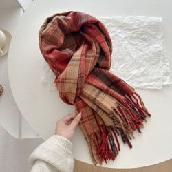 A new winter women's scarf with a wave pattern and tassels, a high-end, versatile and warm scarf.