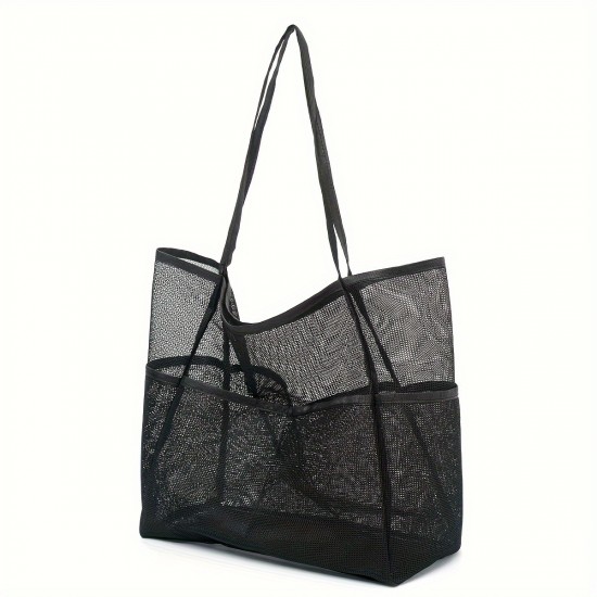 Amazon mesh single-shoulder tote bag, men's and women's beach bag, toiletry and swimwear storage bag Amazon mesh single-shoulder tote bag, men's and women's beach bag, toiletry and swimwear storage bag