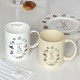 Korean Instagram cartoon koala bear glass, heat-resistant simple milk cup, niche creative gift.