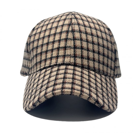 Cross-border New Retro Plaid Baseball Hat for Women: Casual and Versatile, Student Hat, Men's Simple Baseball Hat Wholesale