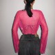 Mesh eyelet knitted top with outer layer, cross-border European and American fashion, fishnet see-through, sexy women's clothing