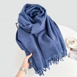 20 25 new solid-color scarves, winter shawls for couples, dual-use, warm, long, thickened tassel scarves, now in stock.