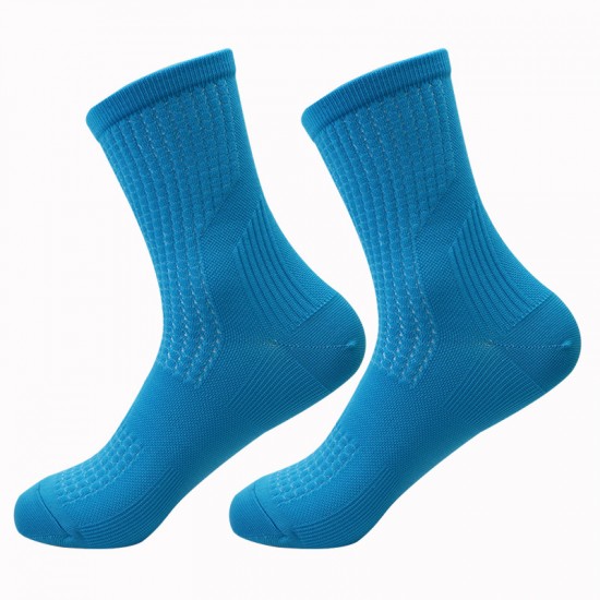 Amazon combed solid color sports socks, terry mid-calf socks, breathable and wear-resistant, thin, men's basketball socks